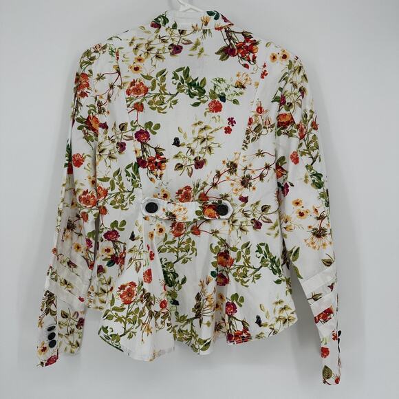 Disney Alice Through the Looking Glass Jacket Womens Small White Floral Boho - Picture 9 of 10